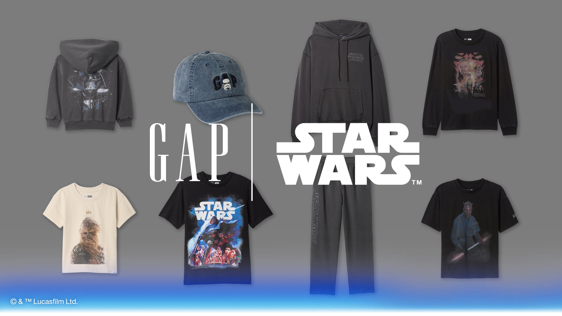 GapがStar Wars限定カプセルコレクションを発売、ベビーキッズメンズアイテムが伊勢丹新宿店で先行販売